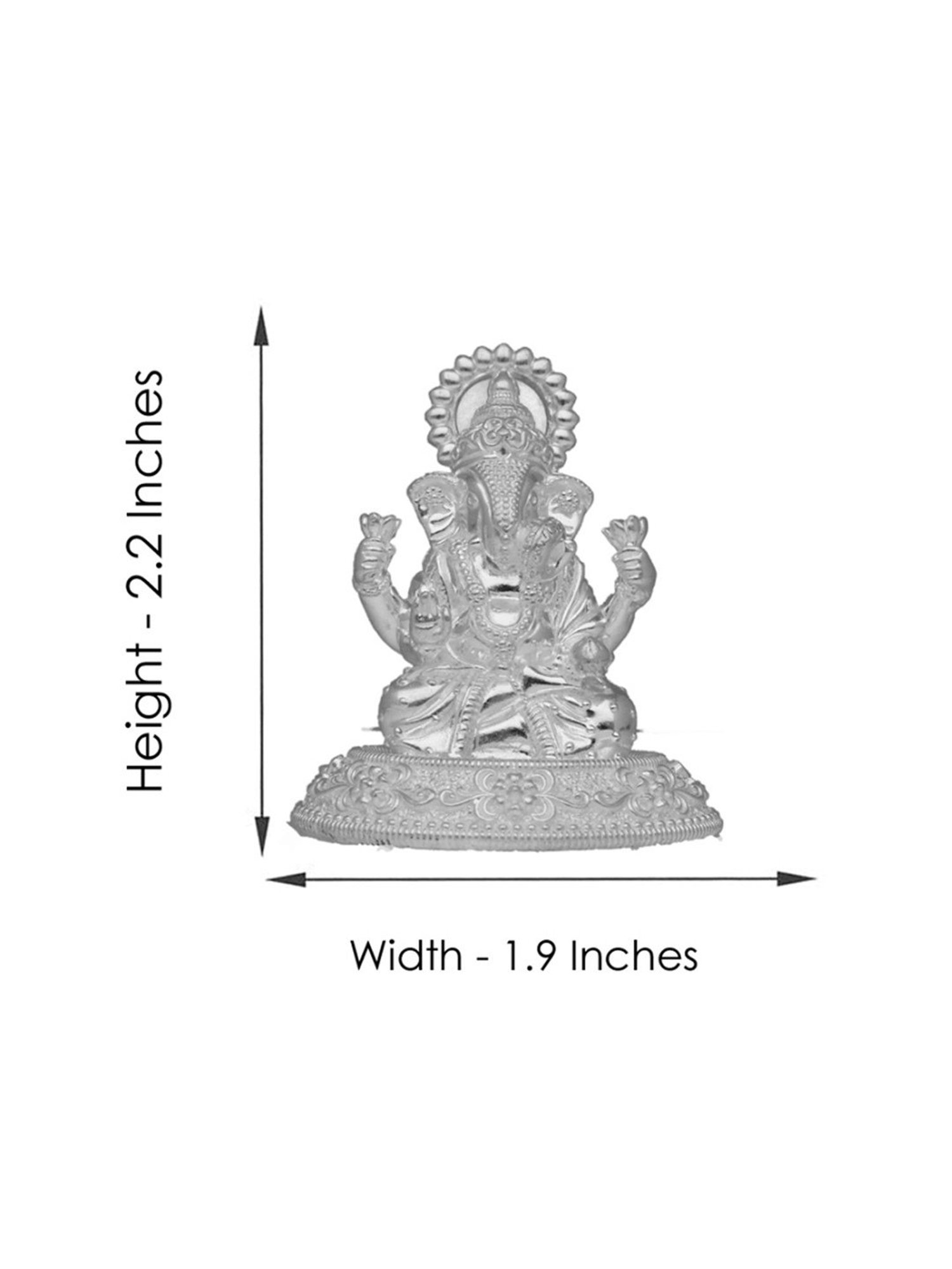 Sri Jagdamba Pearls 0.8 Silver Vighneshvara Divine Idol - 52 gm