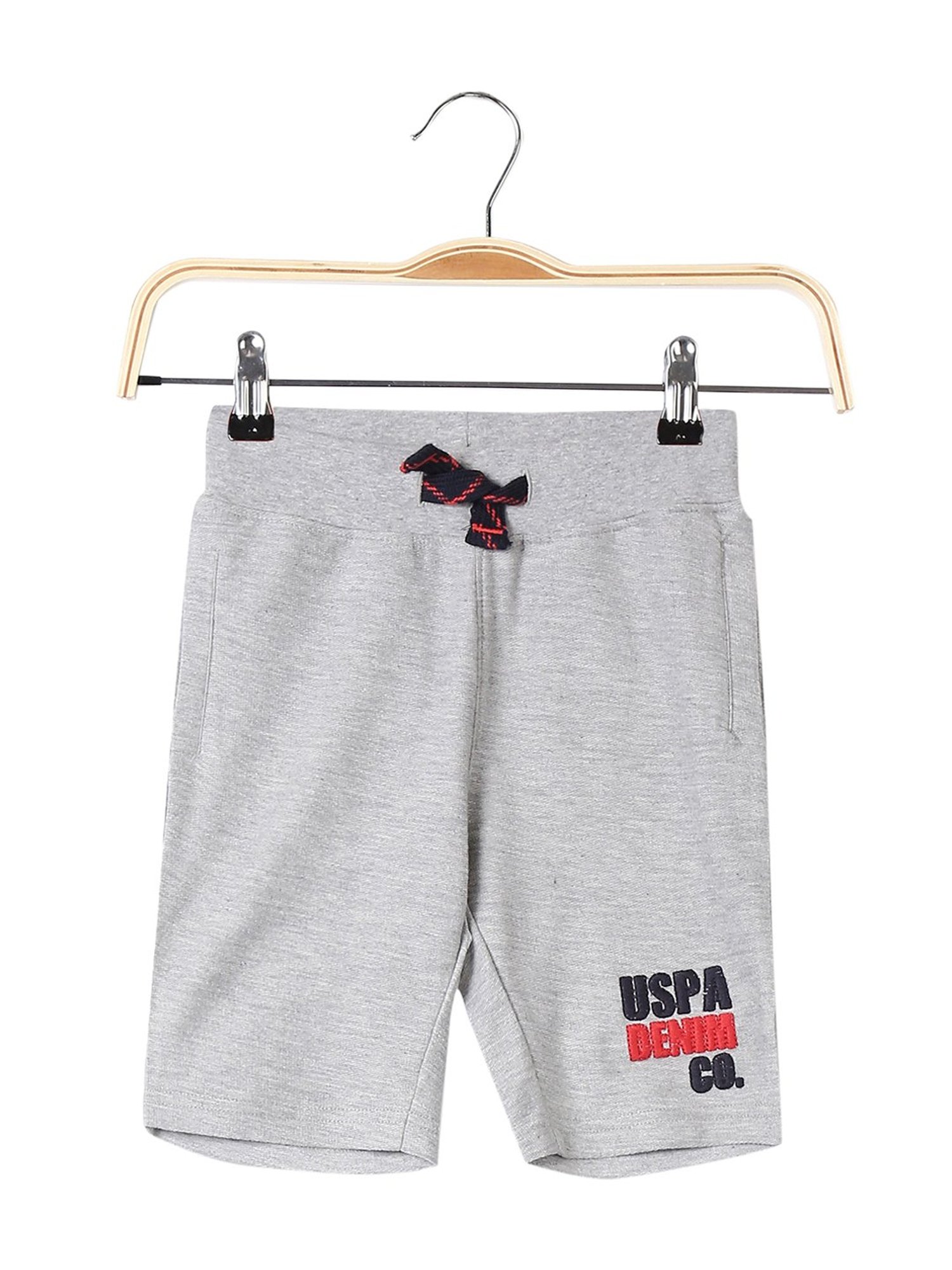 U.S. Polo Assn. Kids Grey Textured Shorts