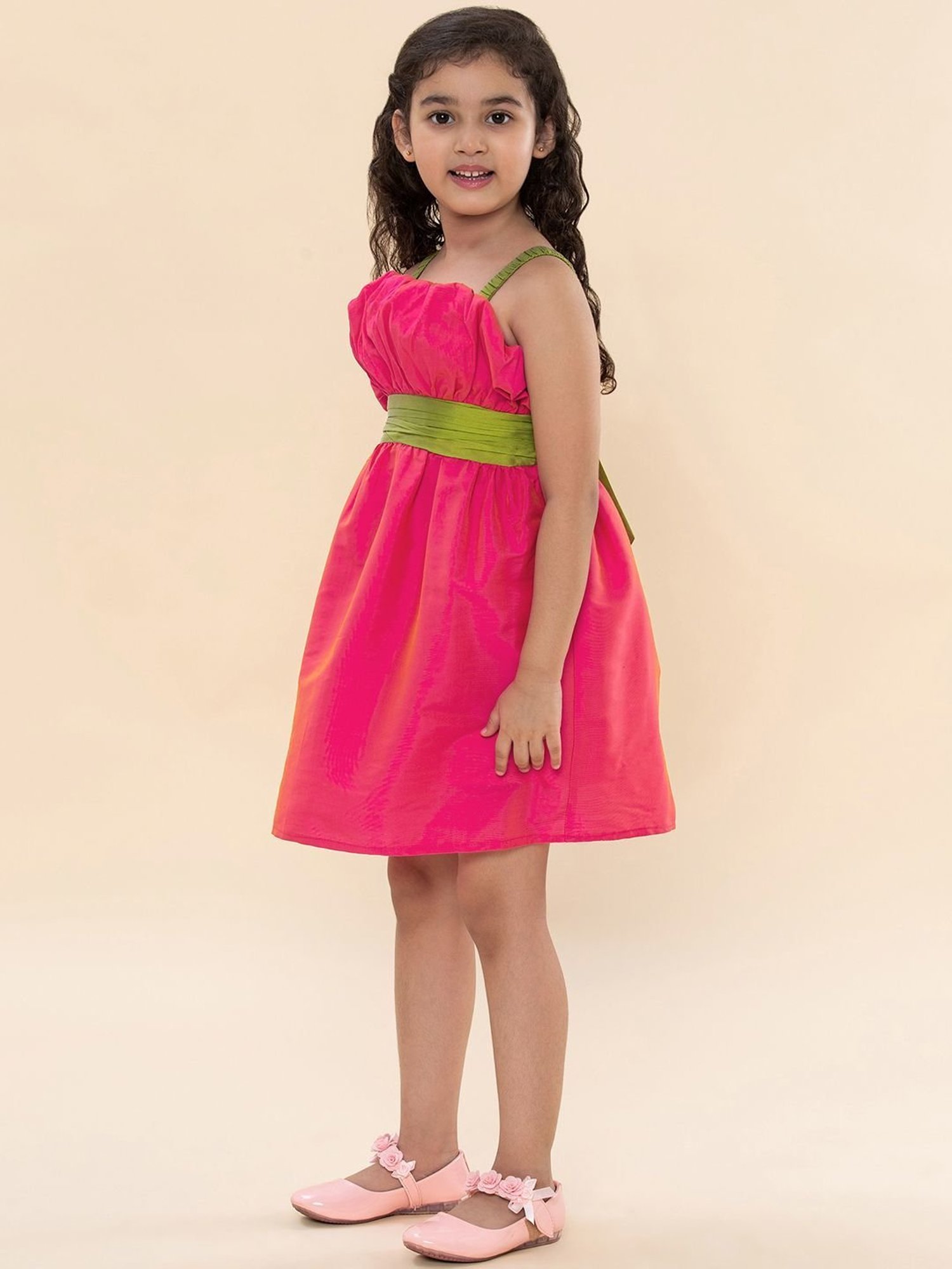 Peppermint Kids Black & White Printed Full Sleeves Dress