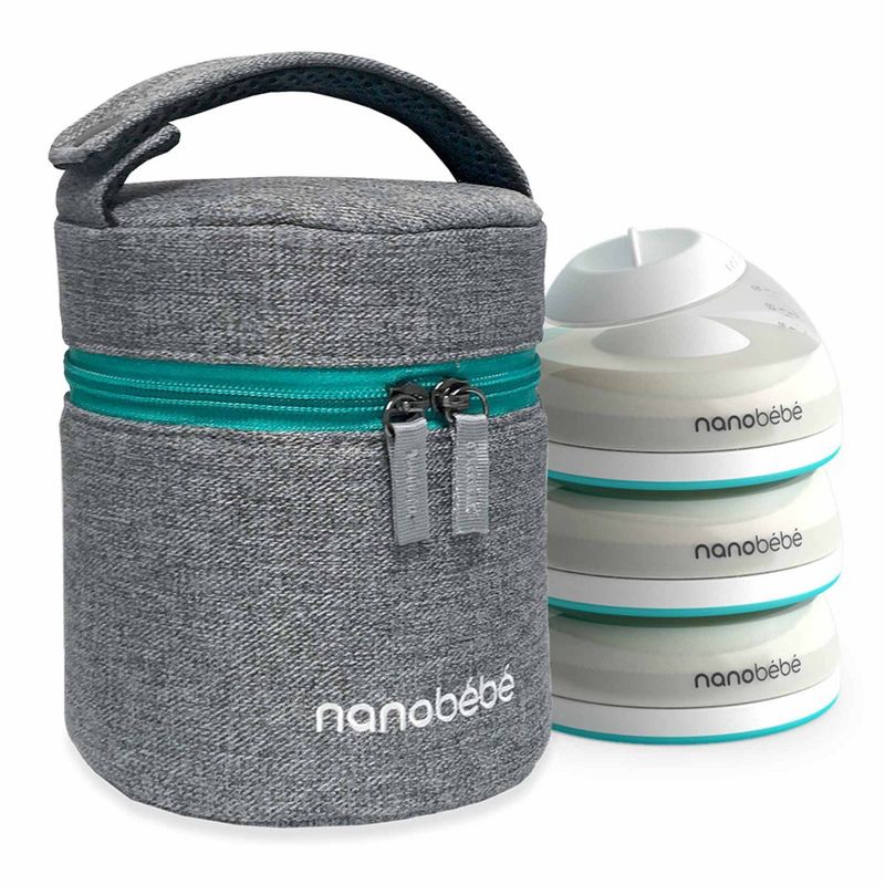 Nanobebe Compact Triple-Insulated Bottle Cooler & Travel Bag with Ice Pack - Gray - 30qt