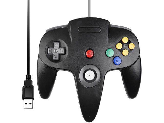[USB Version] Classic N64 Controller,  N64 Wired USB PC Game pad Joystick, N64 Bit USB Wired Game Stick for Windows PC MAC Linux Genesis Raspberry Pi Retropie Emulator [Plug & Play] (Blue)