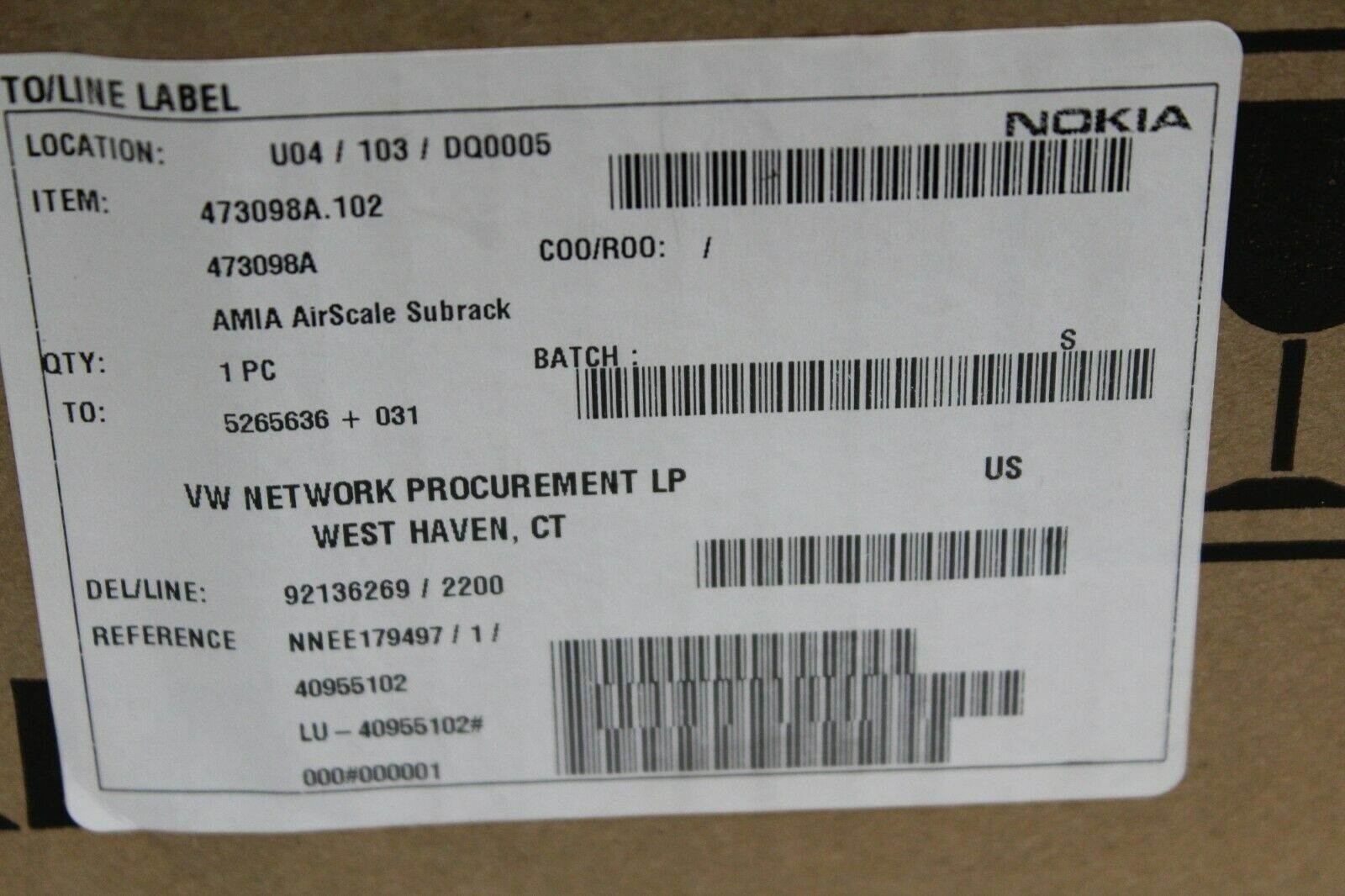 Nokia AMIA AirScale Subrack 473098A.102 NEW!