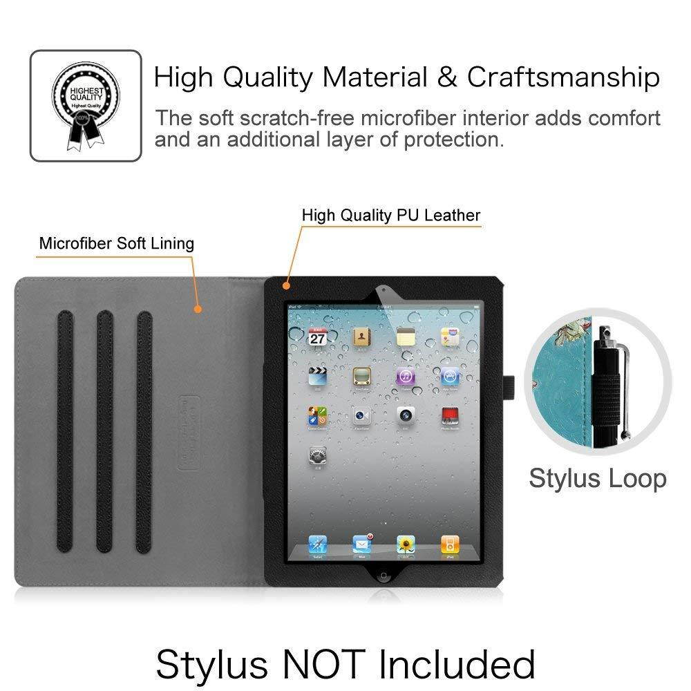 Fintie iPad 2/3/4 Case [Corner Protection] - [Multi-Angle Viewing] Folio Smart Stand Cover with Pocket, Auto Sleep/Wake for Apple iPad 2, iPad 3 & iPad 4th Gen with Retina Display, Blossom