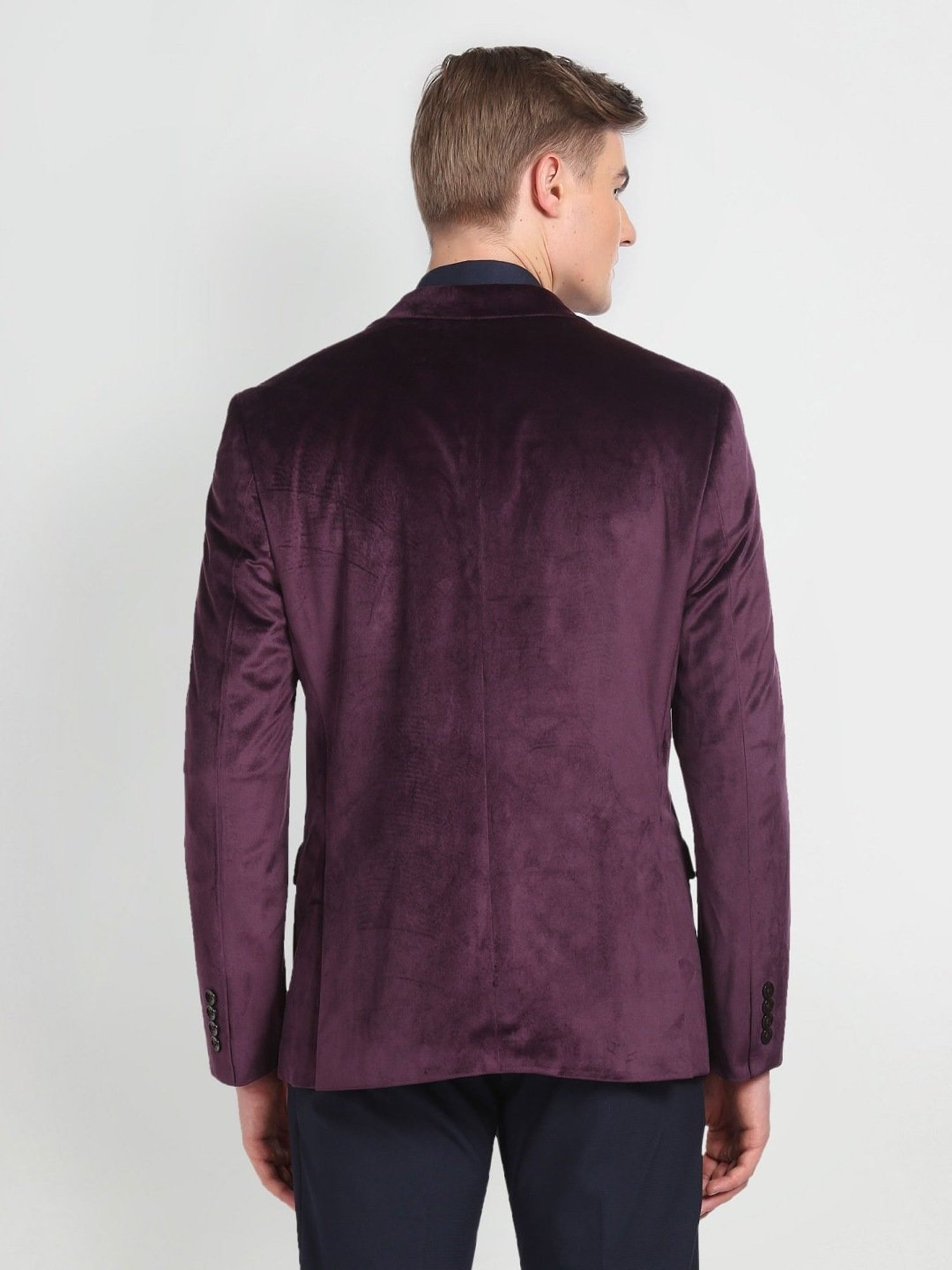 Arrow Maroon Regular Fit Blazer