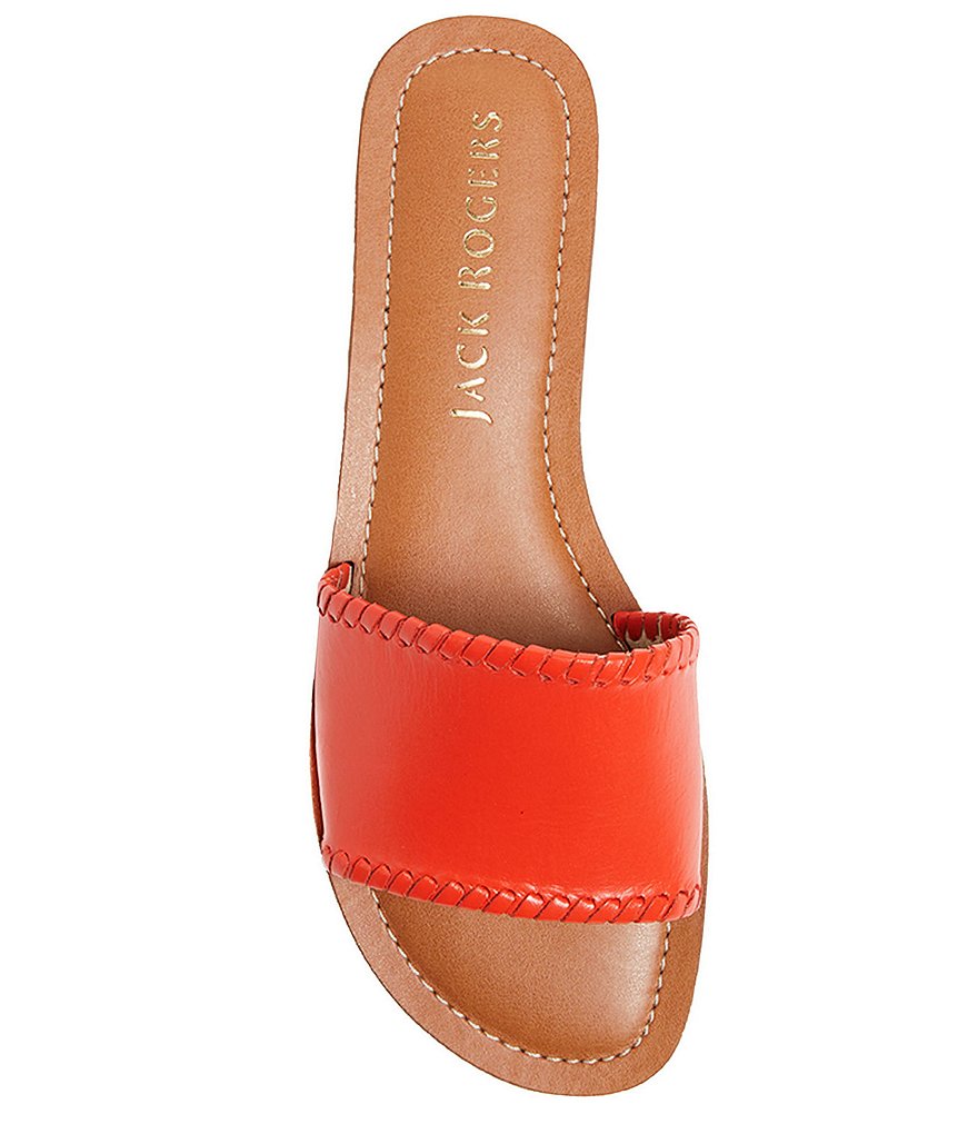 Jack Rogers Sofia Leather Whipstitch Detail Slides
