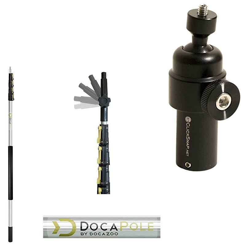 30 Foot Camera Pole &ndash; 7-30' Extension Pole + Camera Swivel Adapter for GoPro or Camera | Provides Up to 36 Feet of Reach | The Ultimate Painters Pole Camera Adapter and Camera Pole&hellip;