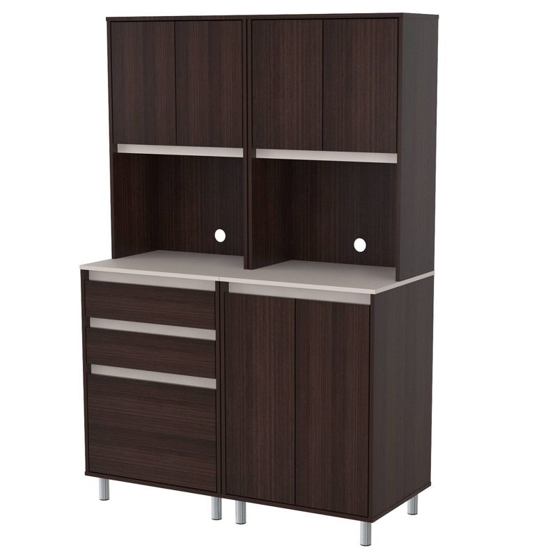 2pc Breakroom Storage System Espresso/Amber Gray - Inval