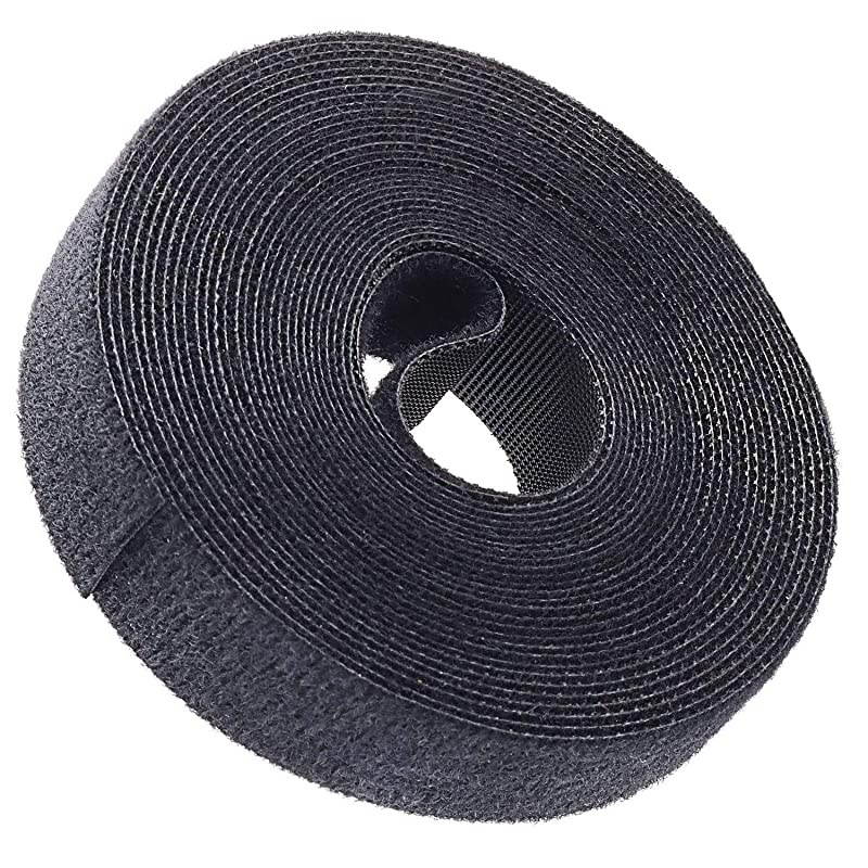 Reusable Fastening Tape Cable Ties 34 Inch Double Side Hook Roll 5 Yard Black Upgraded Version