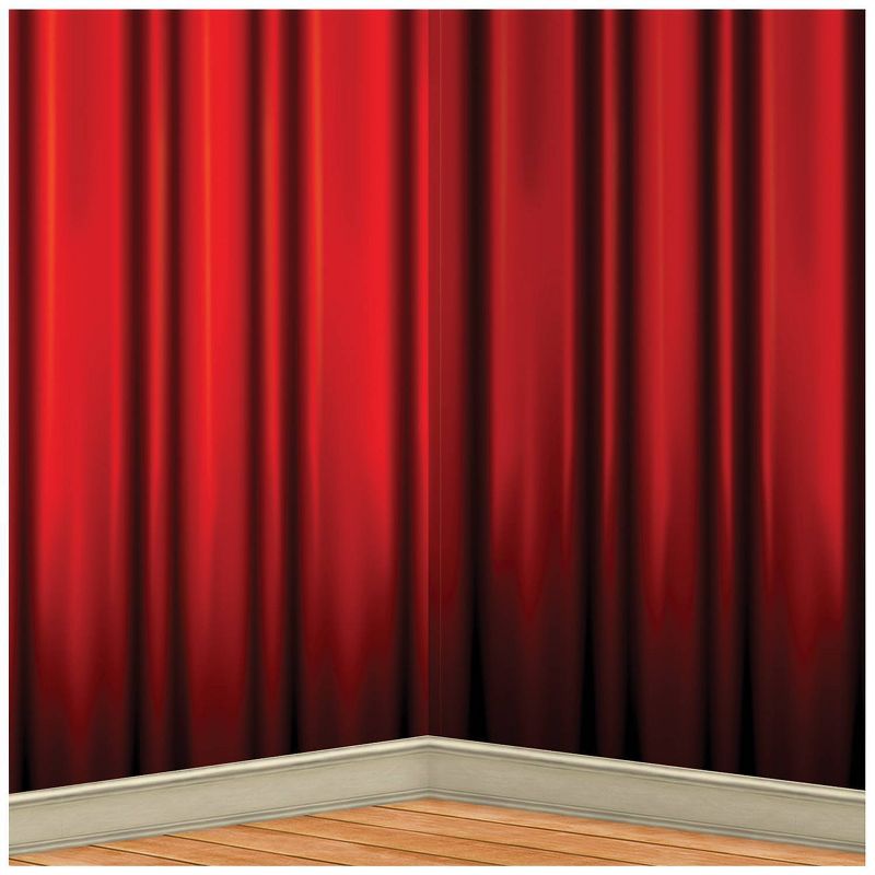 4'x30' Red Curtain Halloween Backdrop