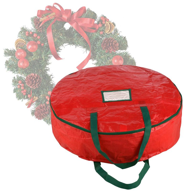 24" Premium Holiday Christmas Wreath Storage Bag Red - Elf Stor