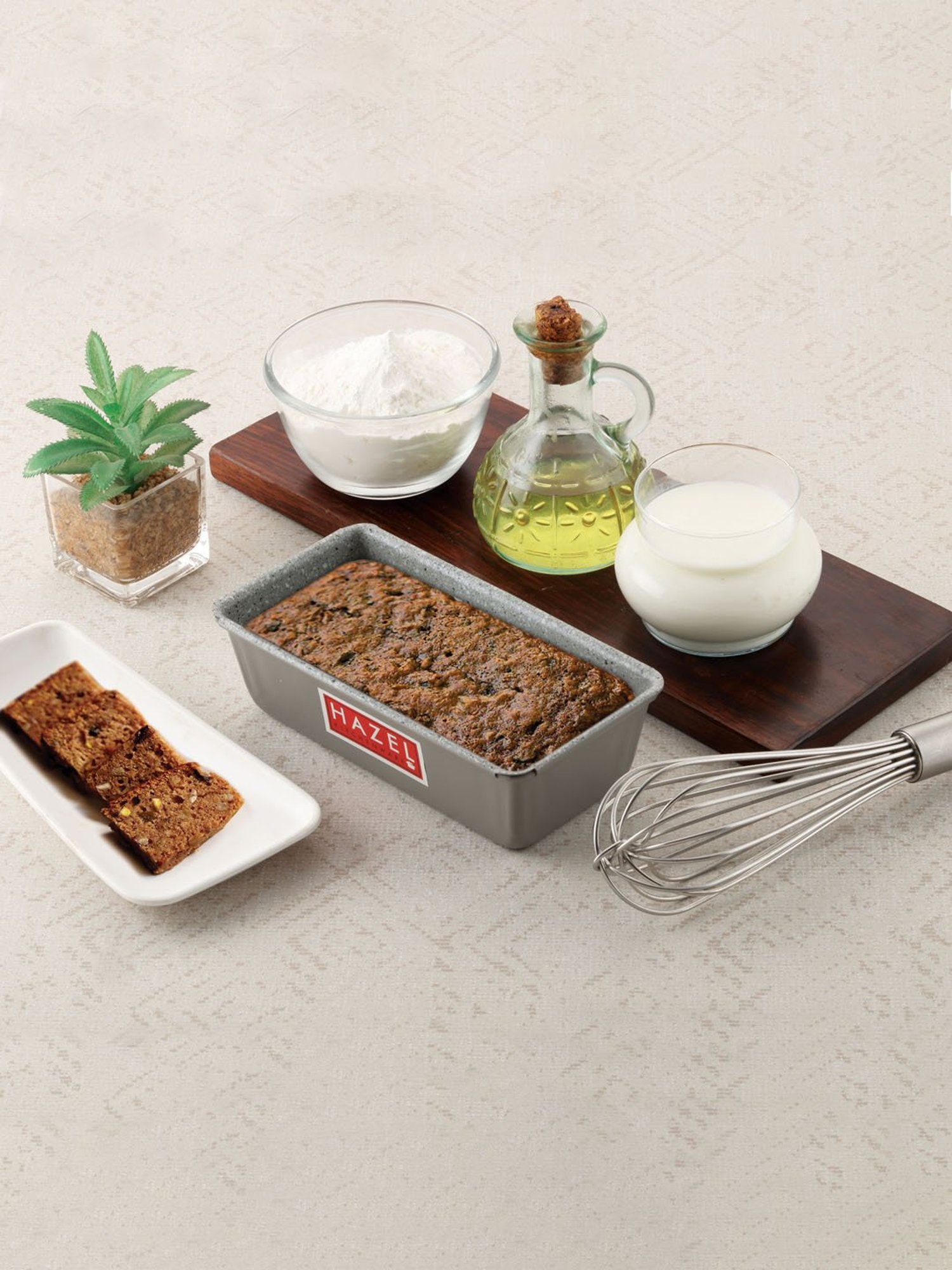 HAZEL Grey Aluminium Bread Loaf Baking Tin - Set of 1