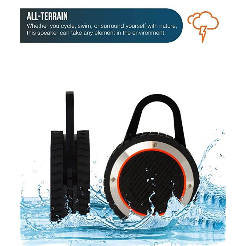 All-Terrain Sound Rugged Bluetooth Speaker, Rugged Outdoor Wireless Waterproof Bluetooth Speaker &ndash; Black