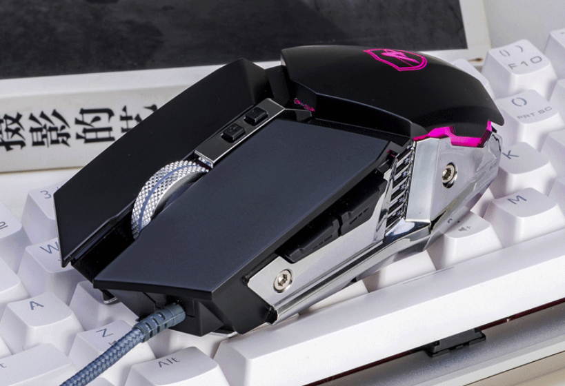 Ajazz AJ110S Ergonomic Design, Cool Exterior USB Wired 3200DPI Gaming Mouse, 4-color Breathing Light, Support PC and Laptop-Black