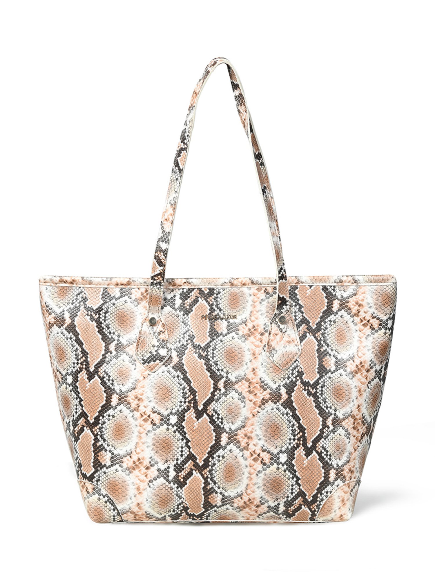 PELLE LUXUR Light Brown Animal Effect Large Handheld Handbag