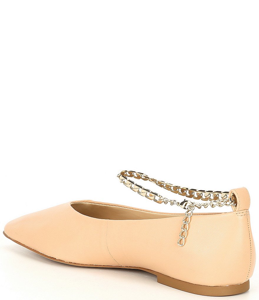 Vince Camuto Latenla Chain Detail Leather Flats