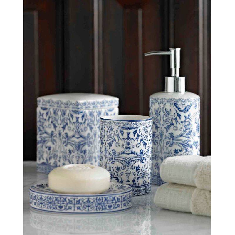 Damask Soap Dish Blue - Cassadecor