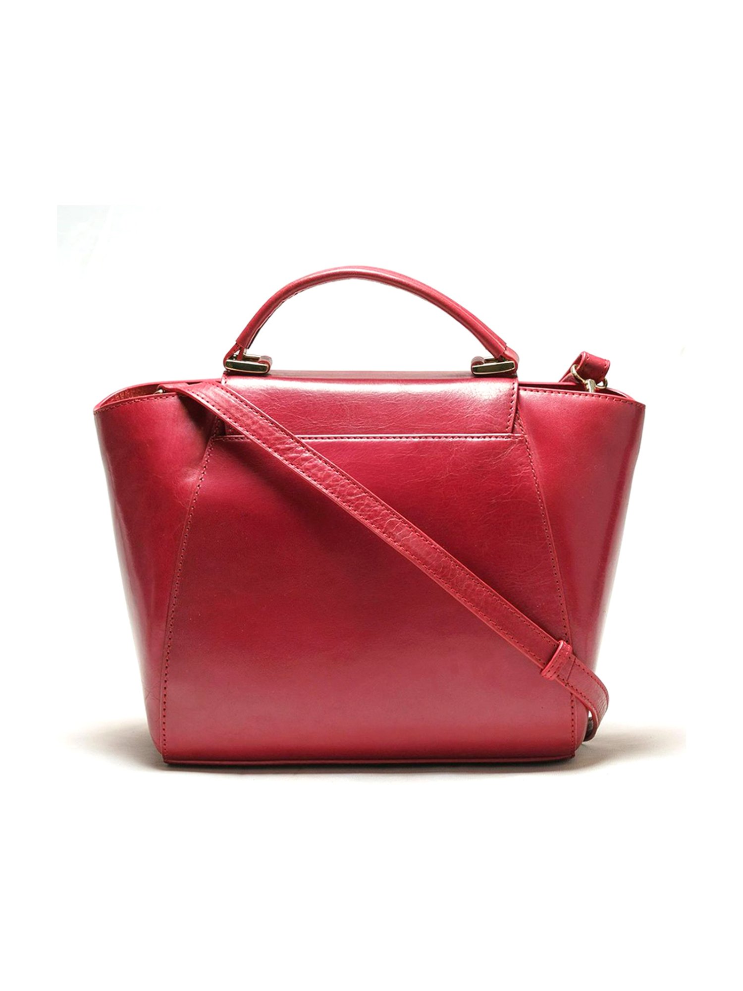 RI2K London Red Leather Medium Satchel Handbag