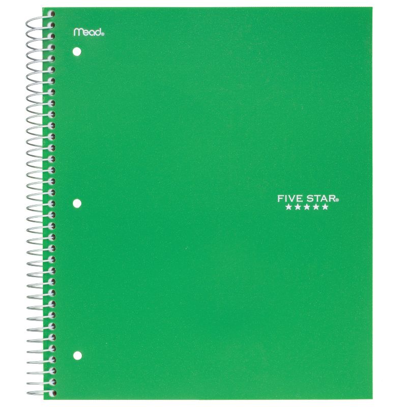 Five Star 3 Subject College Ruled Spiral Notebook (Color Will Vary)