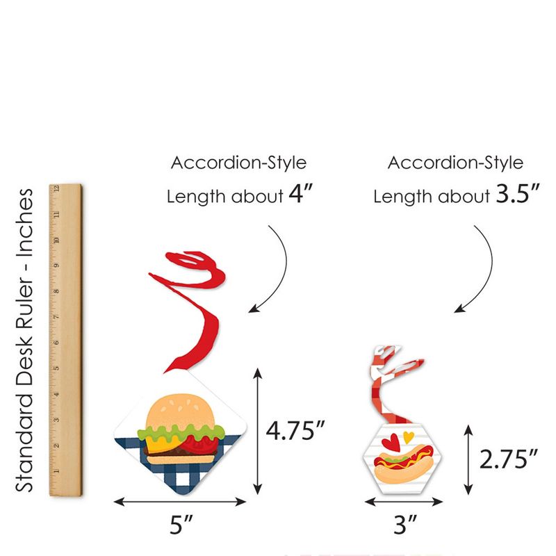 Big Dot of Happiness Missed You BBQ - Backyard Summer Picnic Party Hanging Decor - Party Decoration Swirls - Set of 40