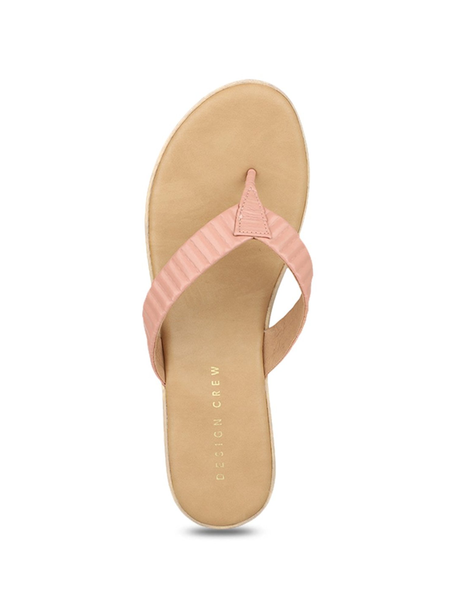 Design Crew Women's Pink Thong Wedges