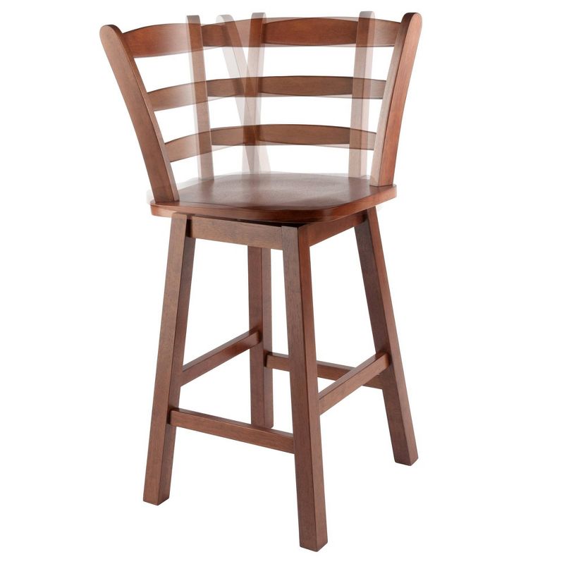 Scalera Ladder Back Swivel Seat Barstool Walnut - Winsome
