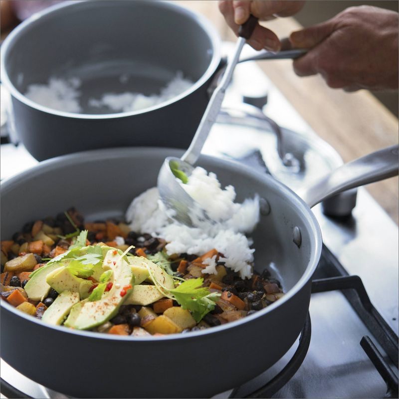 GreenPan Chatham Ceramic Non-Stick Covered Helper Handle Skillet 5qt Gray