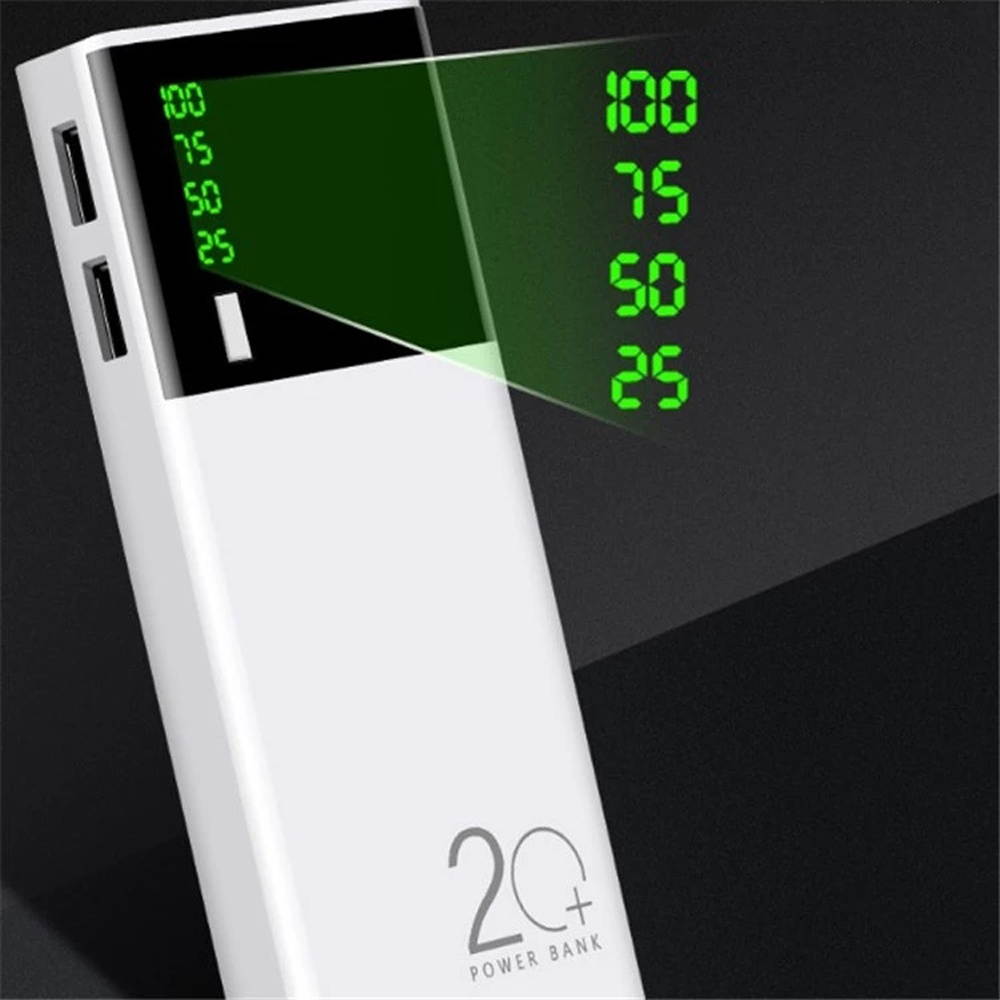 20000mAh LED Digital Display Large Capacity DIY Power Bank Case For iPhone X XS 11Pro P30 Pro Mate 30 5G 9Pro Redmi K30 S10+ Note 10 5G D