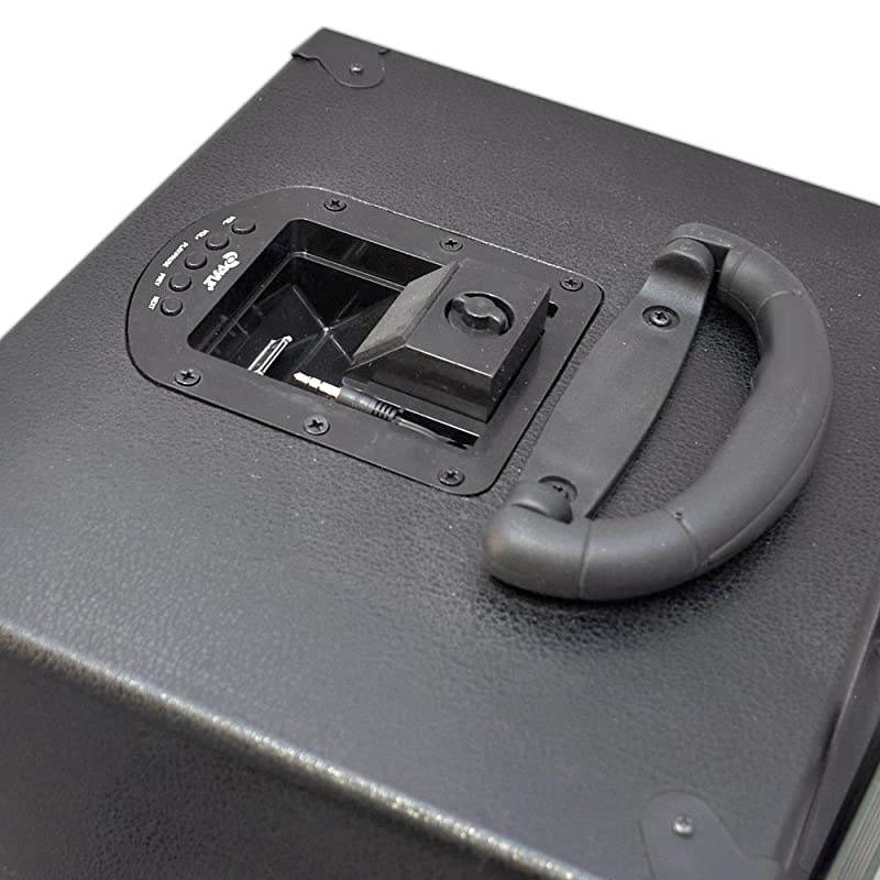 800 Watt Outdoor Portable Wireless PA Loud speaker - 10'' Subwoofer Sound System with Charge Dock, Rechargeable Battery, Radio, USB / SD Reader, Microphone, Remote, Wheels - PWMA1090UI