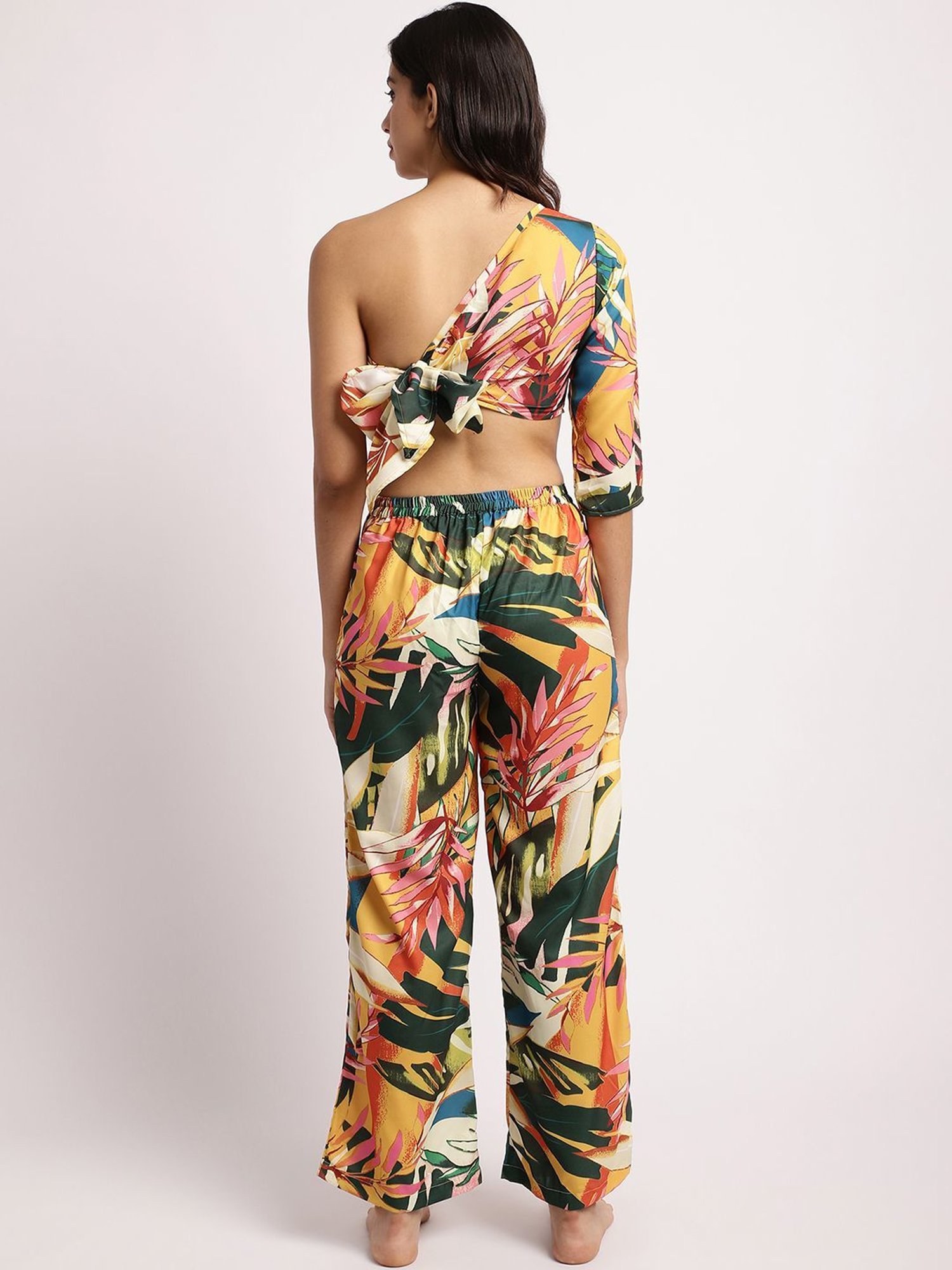 Erotissch Yellow & Green Printed Beachwear Co-Ord Set