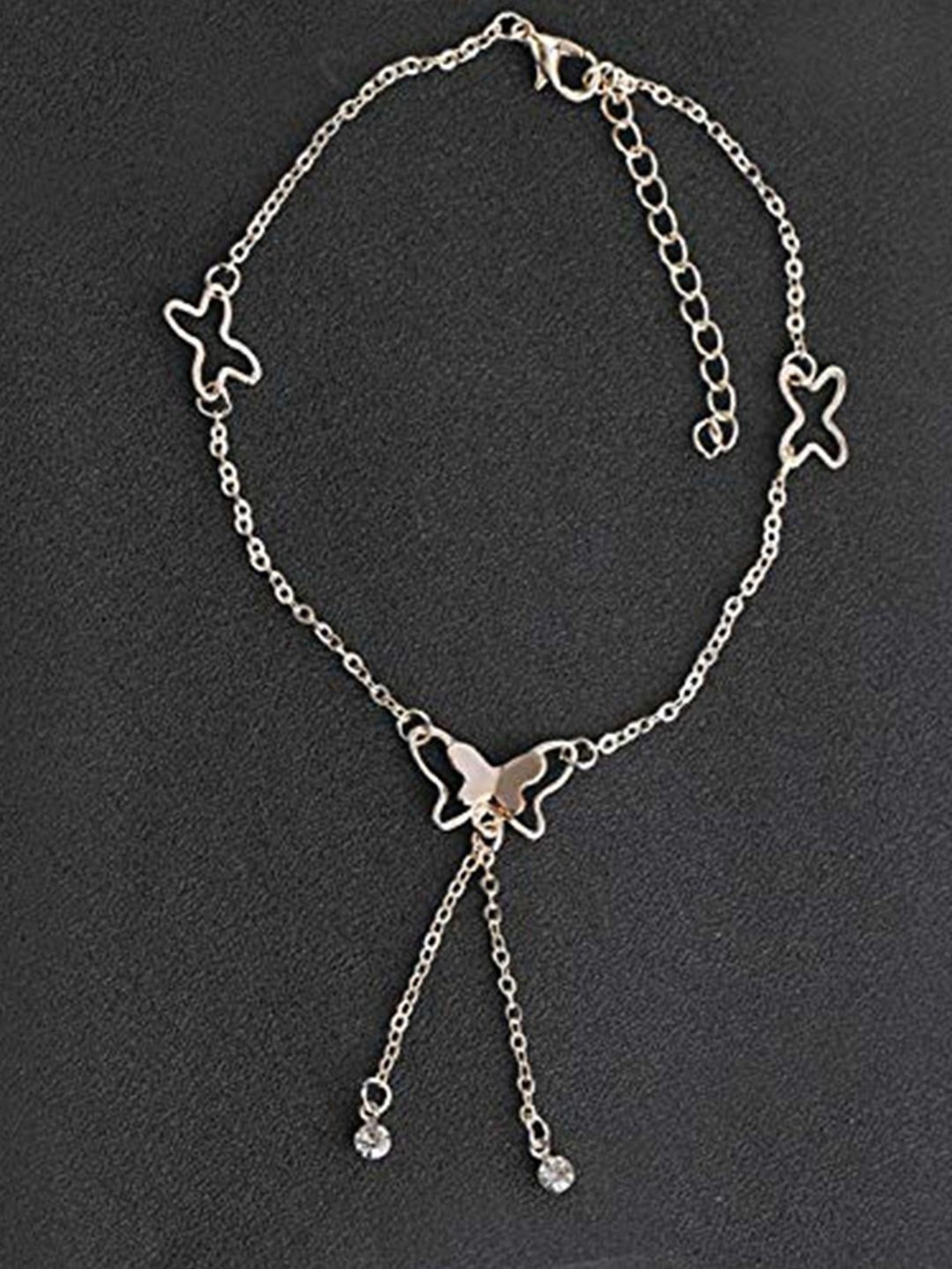 YouBella Gold-Plated Copper Strand Stylish Party Wear Anklets for Women