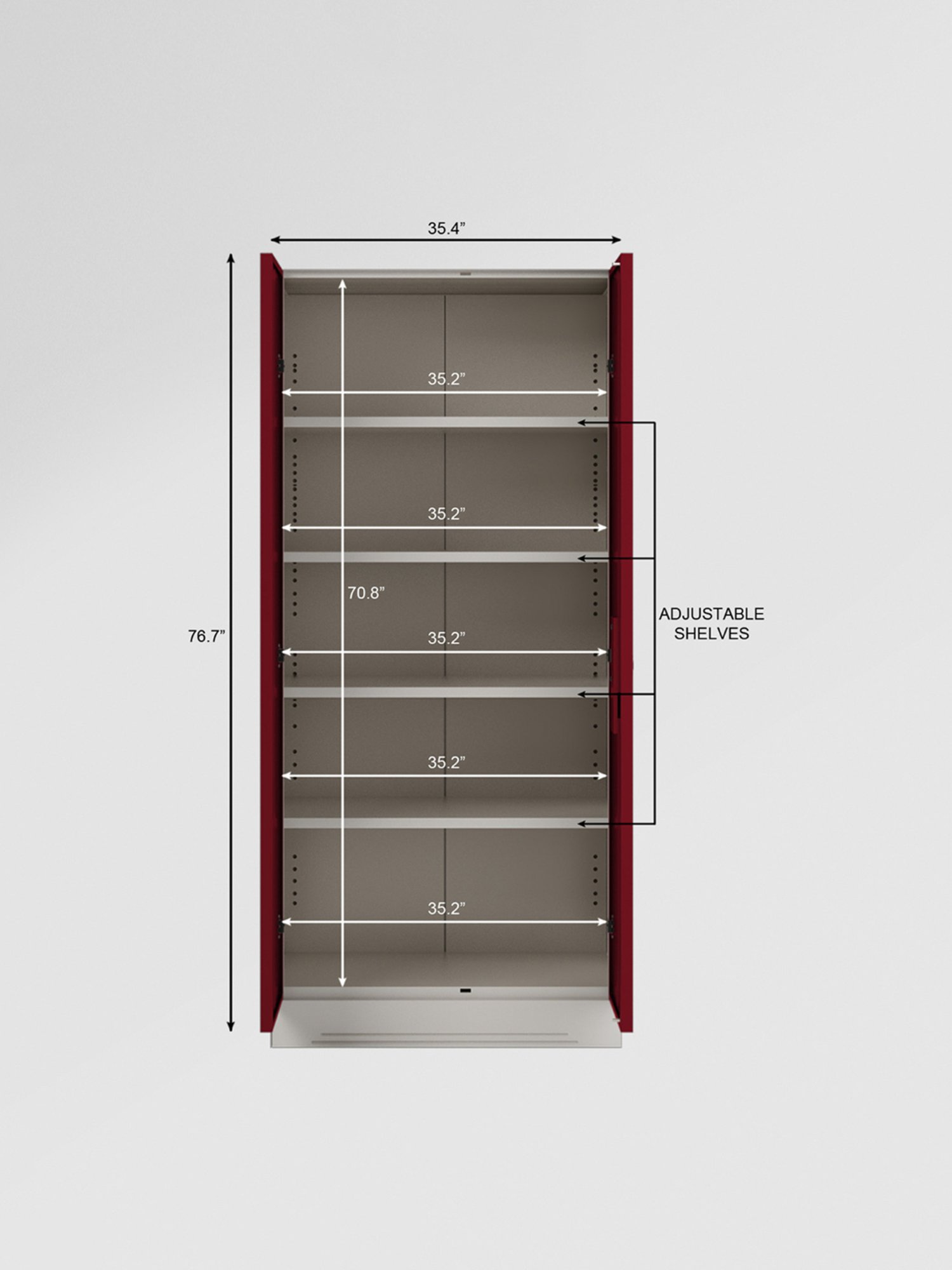 Godrej Interio Slimline 2-Door Steel Almirah, Red (1-Year Warranty)