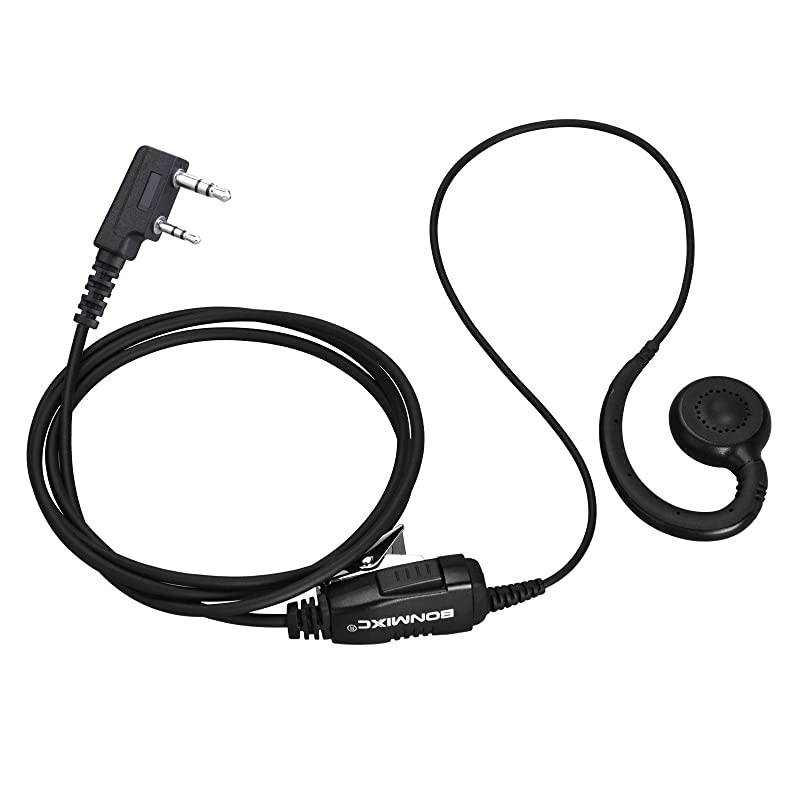 Walkie Talkie Headset Mic PTT Compatible with Kenwood ProTalk FreeTalk Baofeng 35mm25mm 2Pin Thicker Reinforced Cable CRing Earloop TwoWay Radio Earpiece 2 Pack