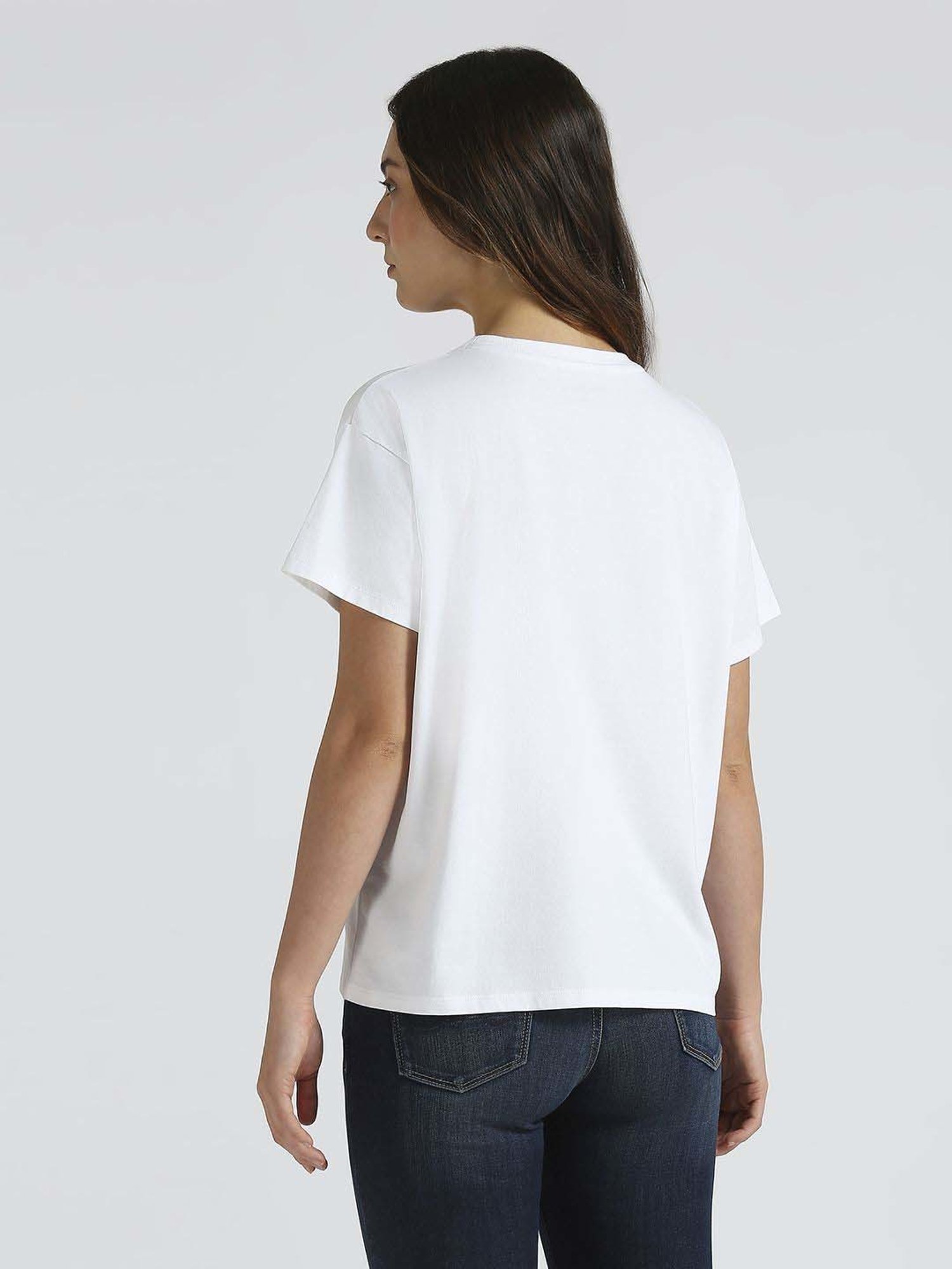 Pepe Jeans White Cotton Printed T-Shirt