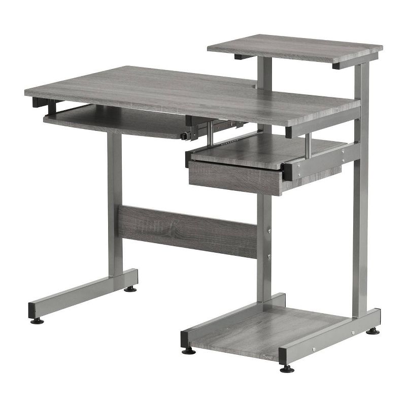Complete Computer Workstation Desk Gray - Techni Mobili
