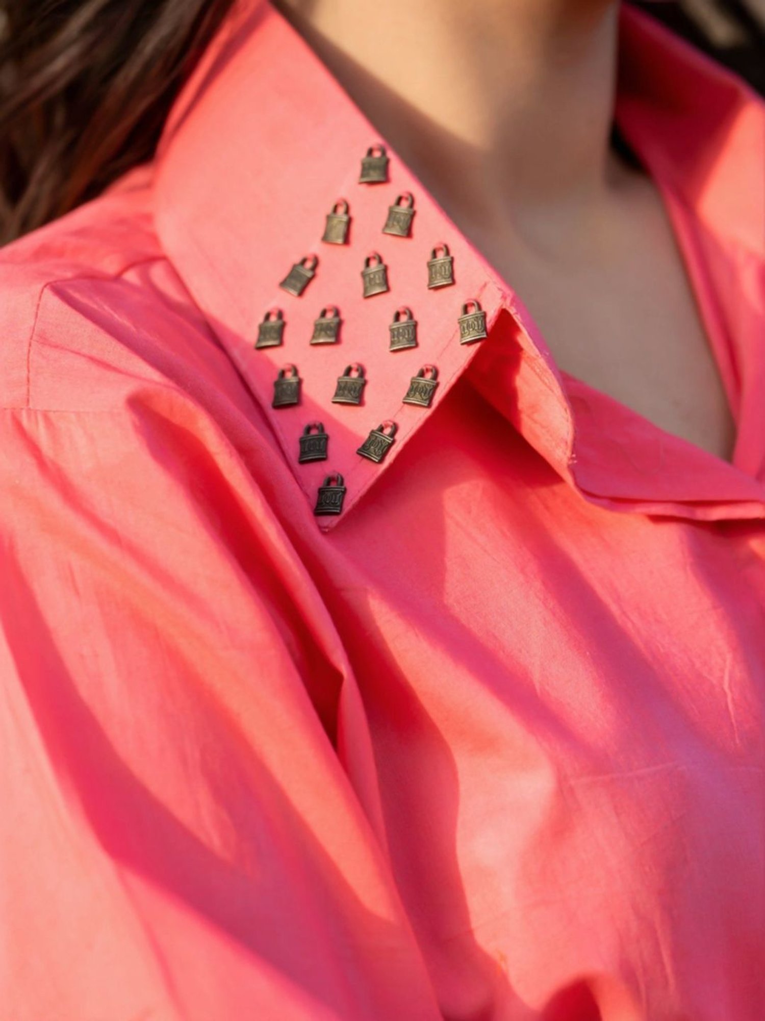 HOUSE OF JAMOTI Peach Cotton Tunic Pant Set