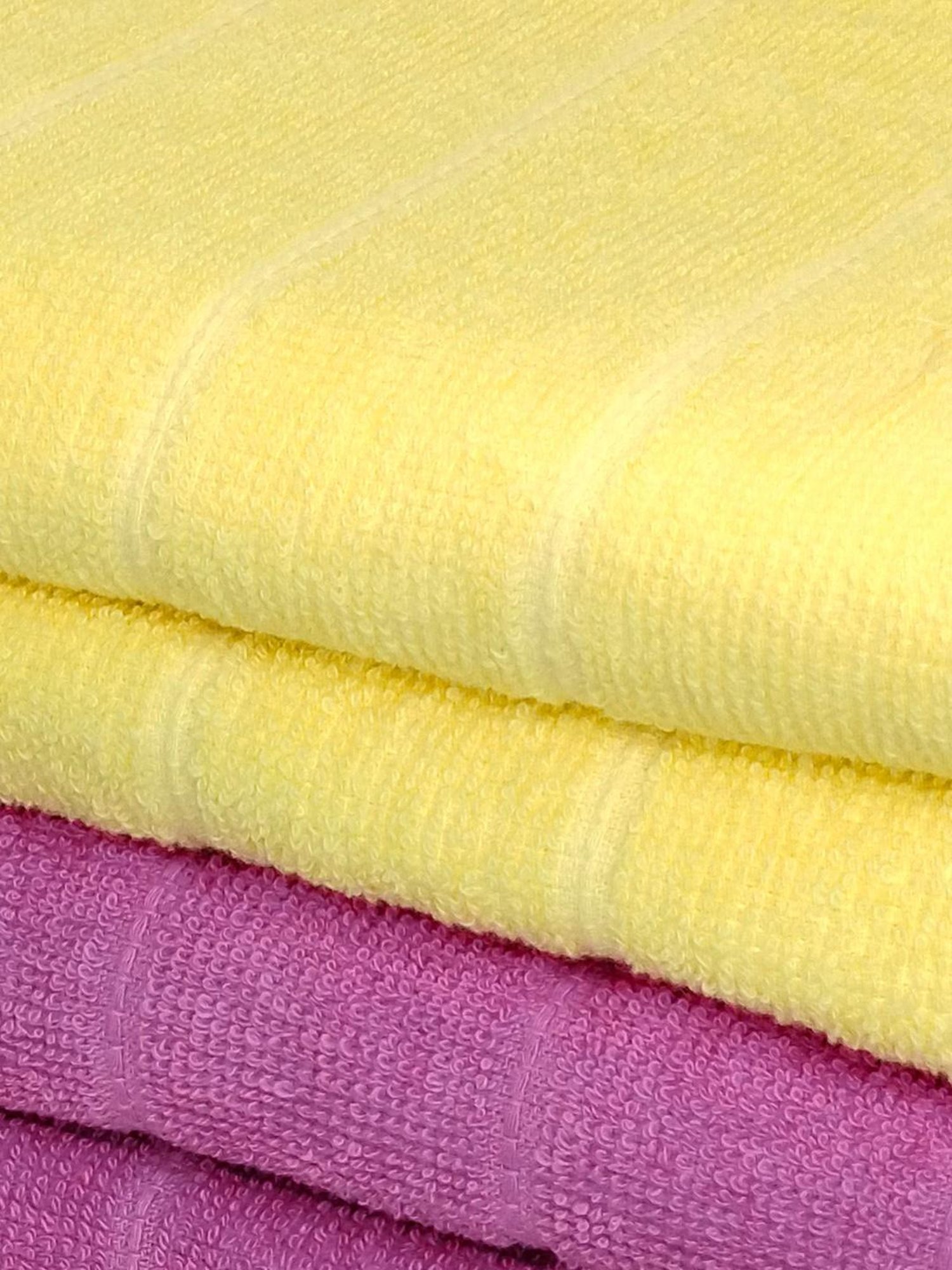 Bianca SOHO Yellow & Hotpink Cotton 300 GSM Kopa Reversible Bath Towel - Set of 2