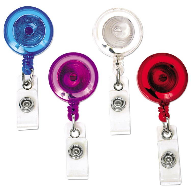 Baumgartens Card Reel with Belt Clip/Strap Extends 30" 25/PK Black 68424