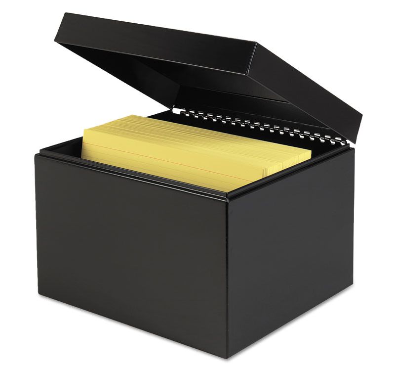 SteelMaster Index Card File w/Follow Block Holds 900 6 x 9 Cards Black 263869BLA