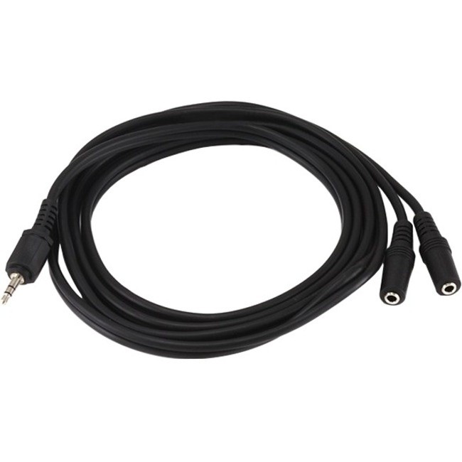 MonoPrice 668 6ft 3.5mm Stereo Plug/Two 3.5mm Stereo Jack Cable Cord - Black