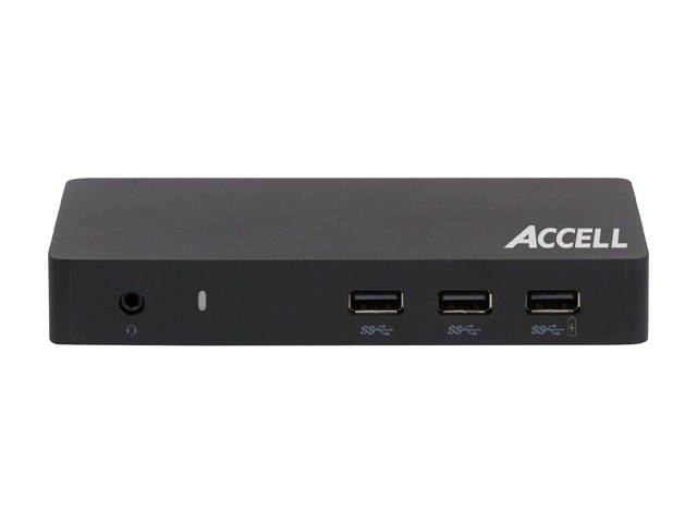 Accell Universal Laptop Docking Station - USB 3.0 to 4K UHD DisplayPort, HDMI, 3 x USB-A 3.0, for Mac or Windows