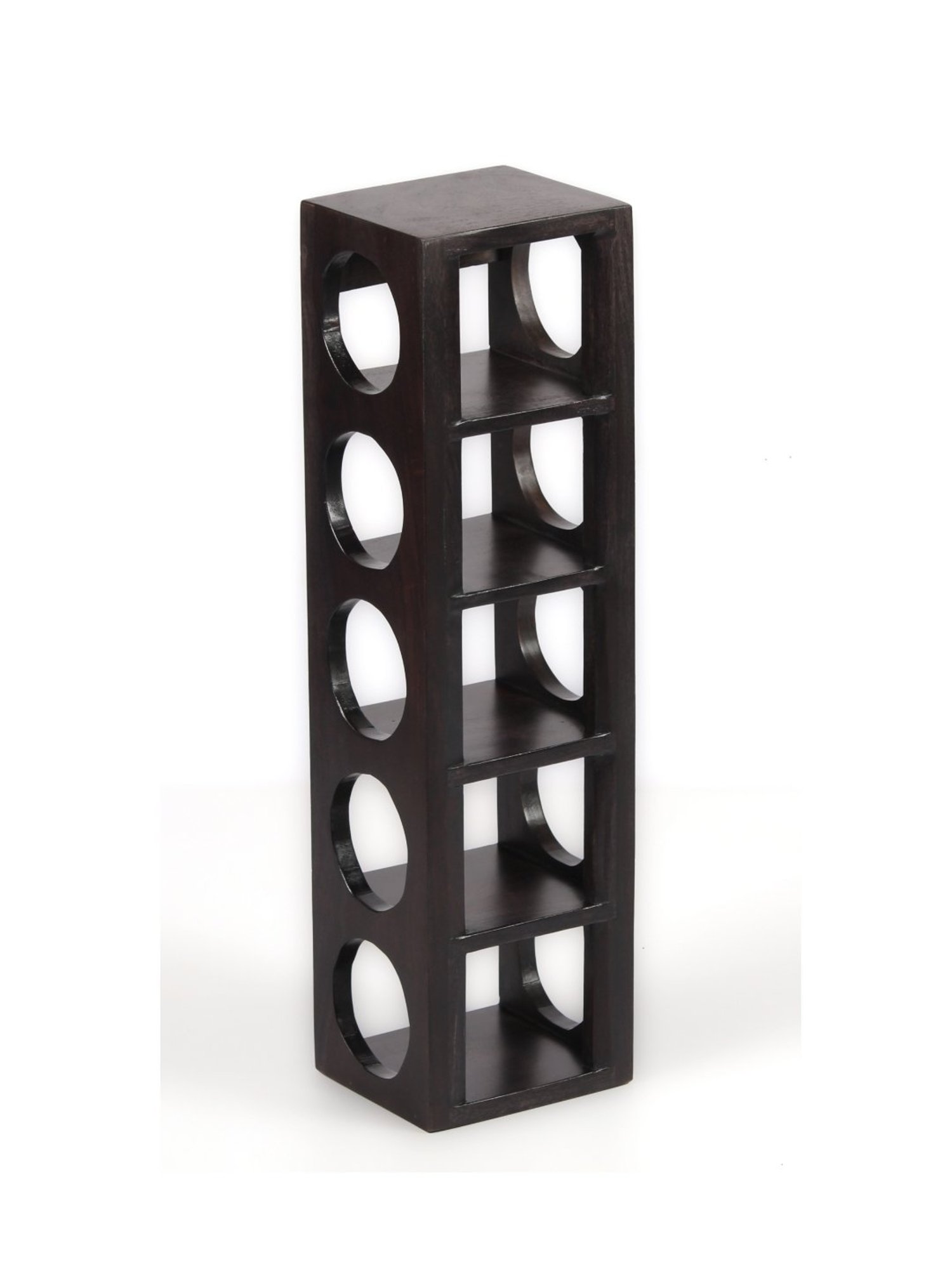 Ikiriya Kassel Solid Brown Wood Wine Rack Teak Finish