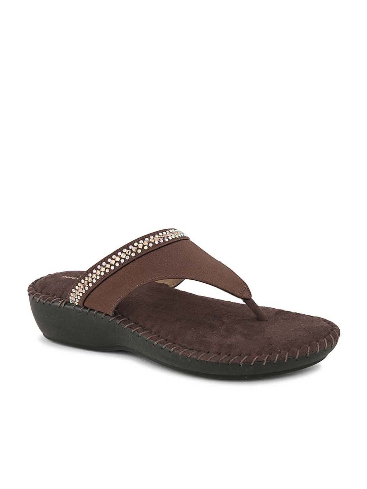 Pelle Albero Women's Brown T-Strap Wedges