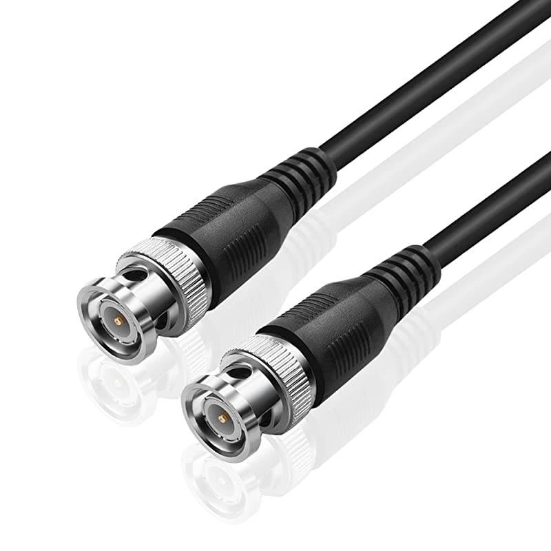 BNC Cable BNC Male to Male Extension Connector Adapter RF Professional RG58U Grade Coaxial Wire Cord Cable Jack Plug for Video Security Camera CCTV Systems Oscilloscope 10FT