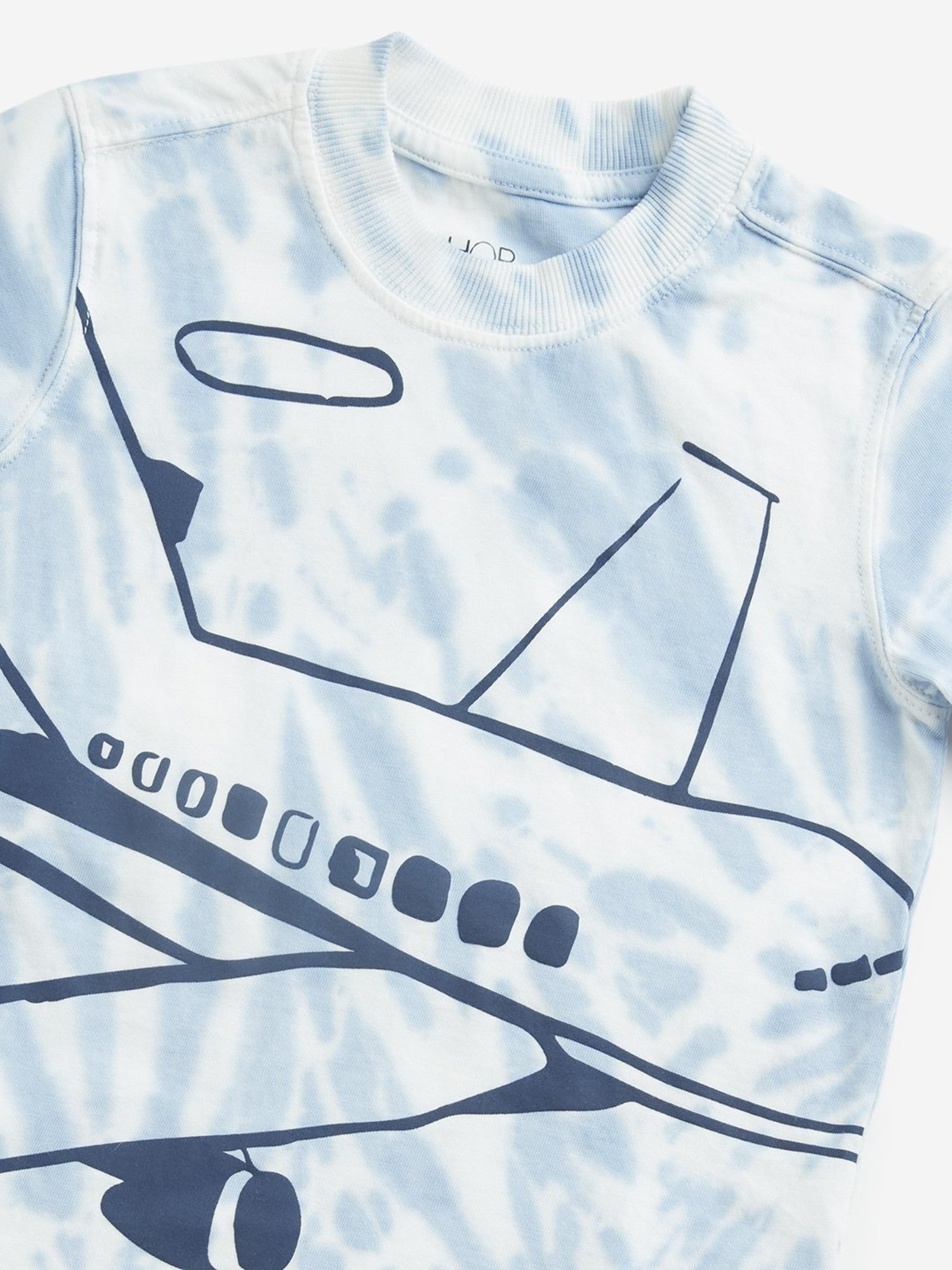 HOP Boys by Westside Light Blue Tie-Dye Airplane Print T-Shirt