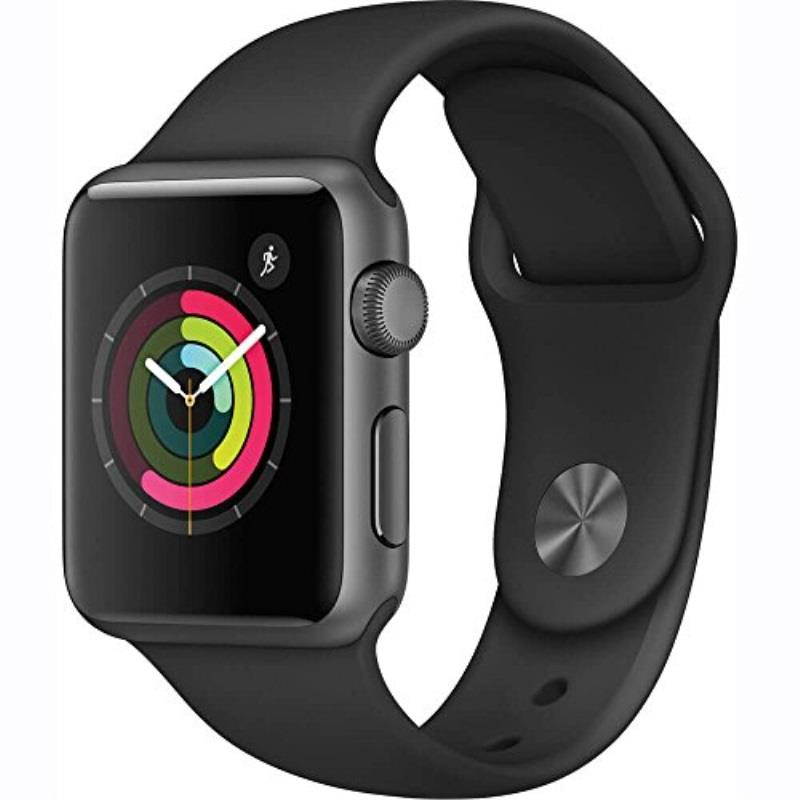 apple watch series 1 38mm smartwatch space gray aluminum case, black sport band