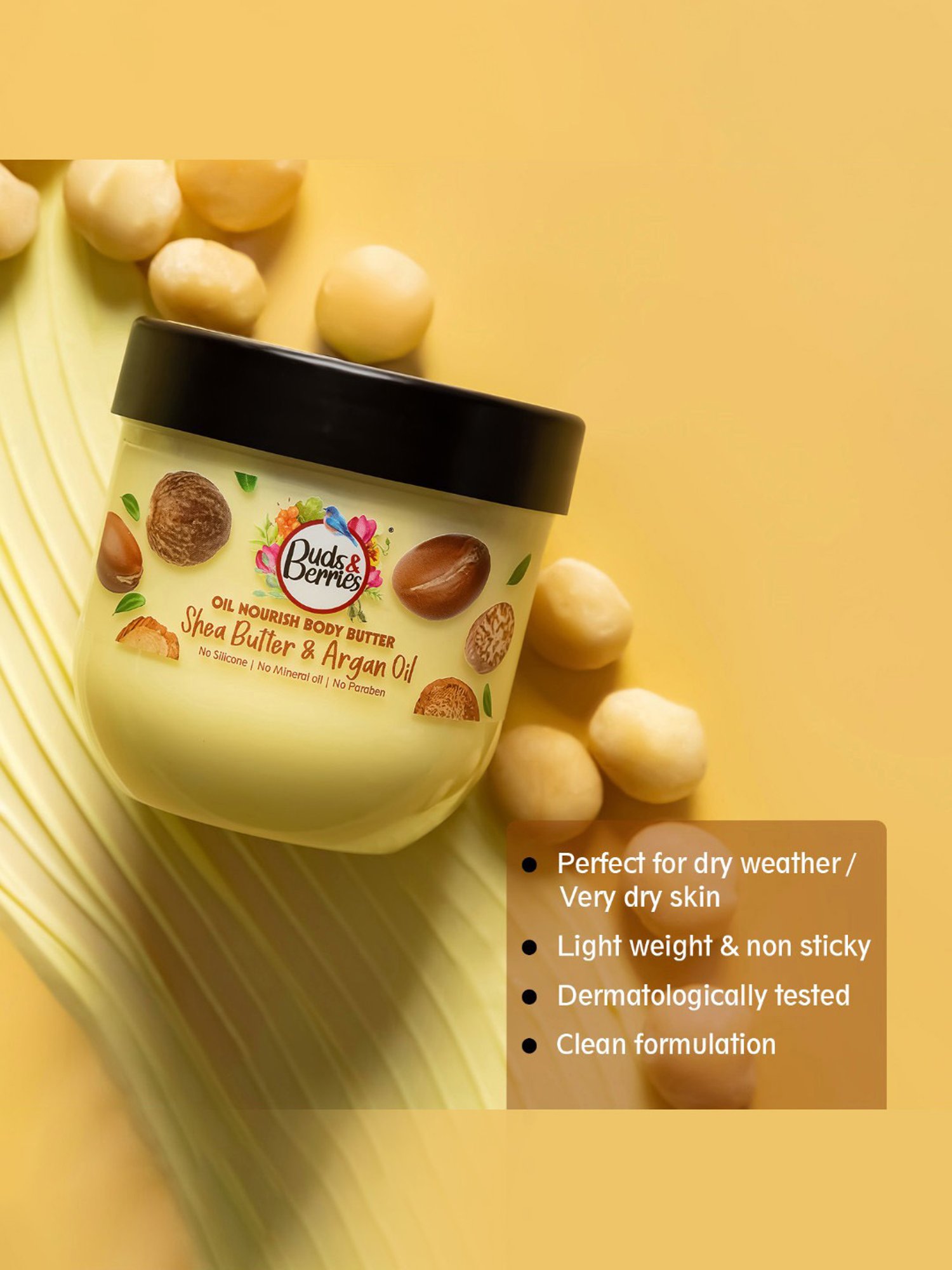 Buds & Berries Shea Butter & Argan Oil Nourish Body Butter - 200 ml