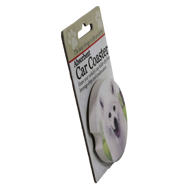 Car Coaster 2.5" American Eskimo Car Coaster Absorbant E & S Pet  -  Coasters