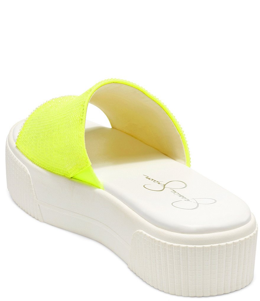 Jessica Simpson Ezira Athleisure Rhinestone Flatform Slides