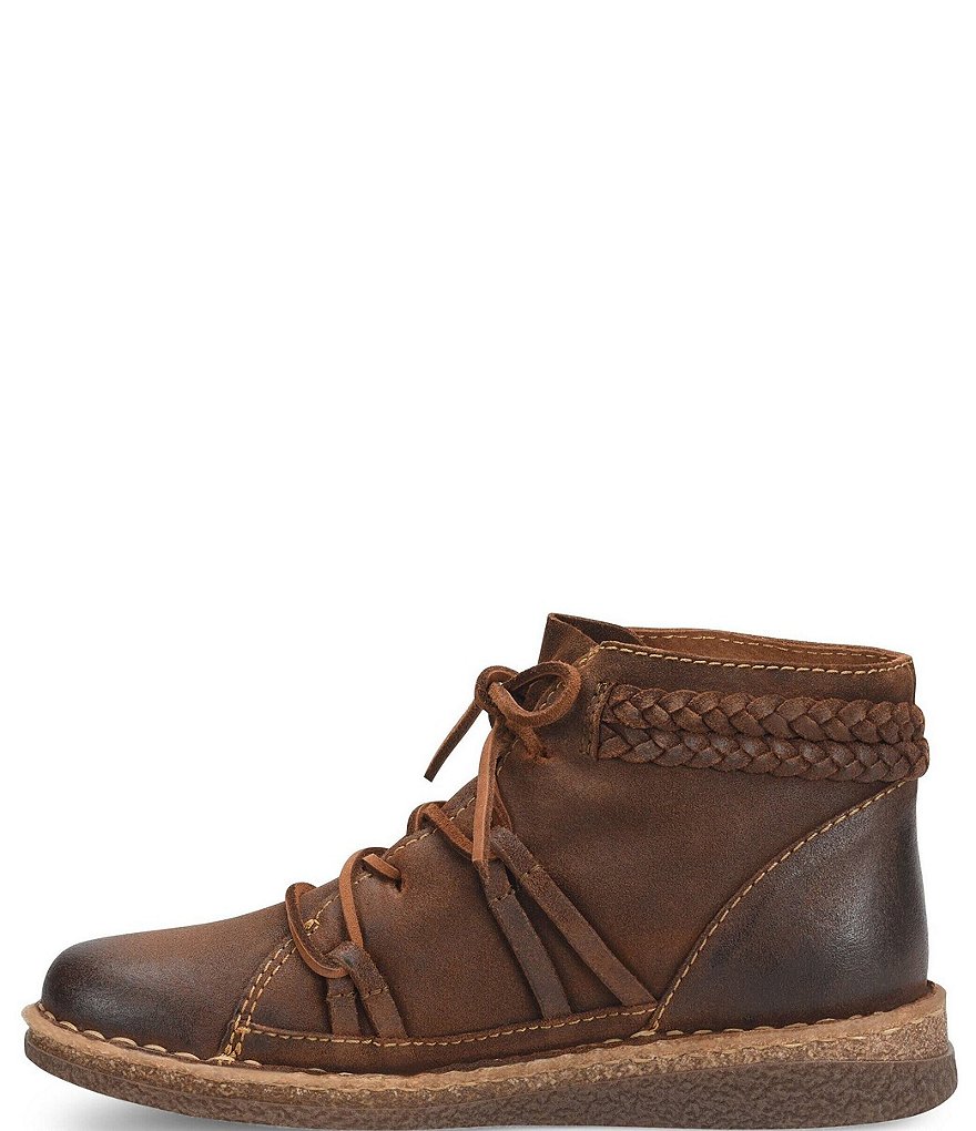 Born Temple II Distressed Leather Lace-Up Booties