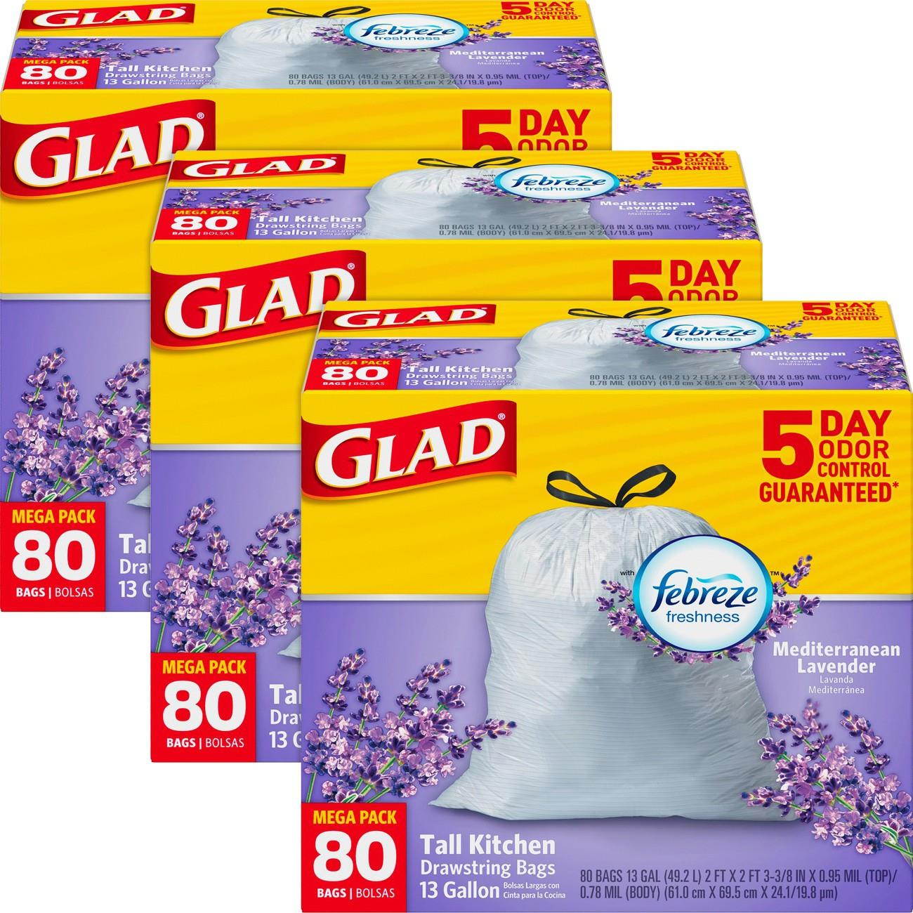 Glad Lavender Scent 13-gal Kitchen Trash Bags